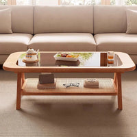 Retro Scandinavian Rectangle Solid Wood Coffee Table - 2 Sizes