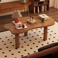 Cloud Silhouette Rectangle Solid Rubberwood Curved Coffee Table