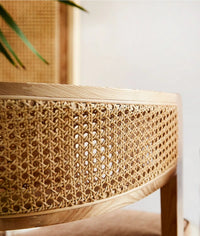 Hand Woven Ash Timber 3 pc Table And Chairs With Plush Dense Cushions
