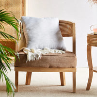 Hand Woven Ash Timber 3 pc Table And Chairs With Plush Dense Cushions