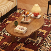 Cloud Silhouette Rectangle Solid Rubberwood Curved Coffee Table