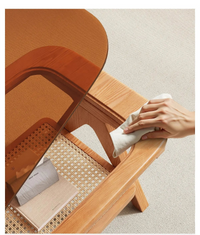 Retro Scandinavian Rectangle Solid Wood Coffee Table - 2 Sizes