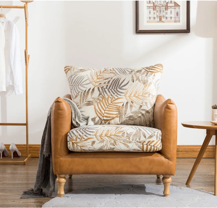 Arlo Scandinavian Modern Upholstered Accent Armchair with Solid Wood Legs