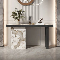 Pilar Form Marbled Stone Entryway Table - 2 Options