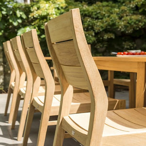 11 pc Teak Outdoor Dining Set - Natural Wood