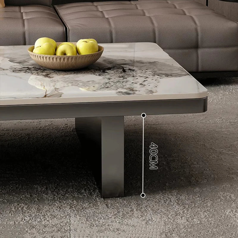 Coffee table with a bowl of apples in a living room setting, showing a measurement of 40cm.
