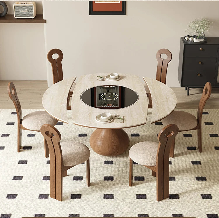 Verona Sintered Stone Extendable Dining Table with Built-In Induction Hotpot – 160cm