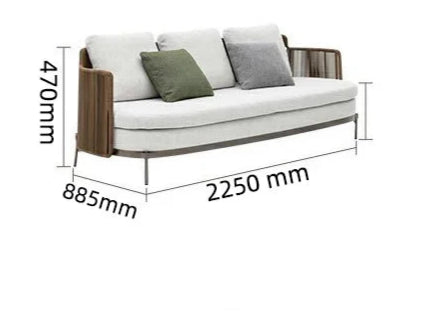 3 Seater Plush Minimalist Outdoor Rattan Sofa