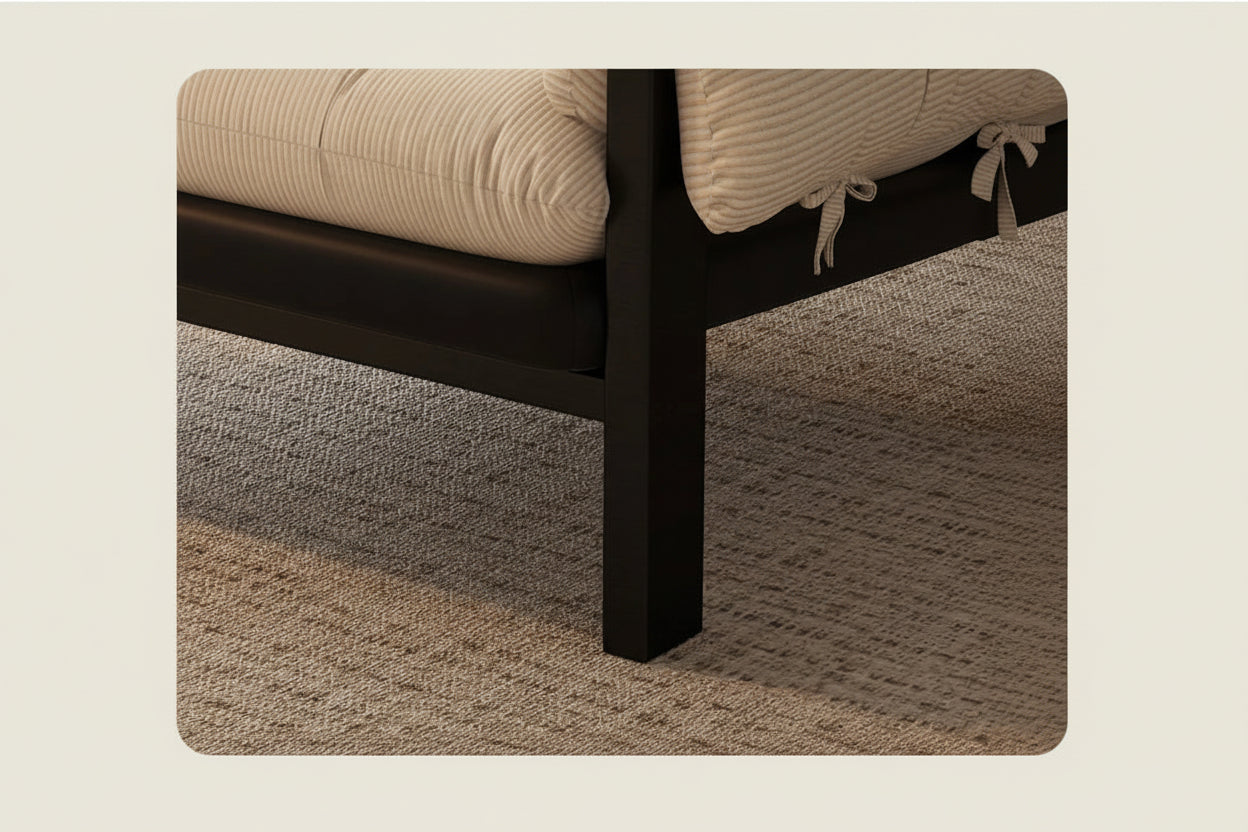 Modern Corduroy Accent Plush Armchair with Adjustable Backrest And Metal Frame – 2 Colours