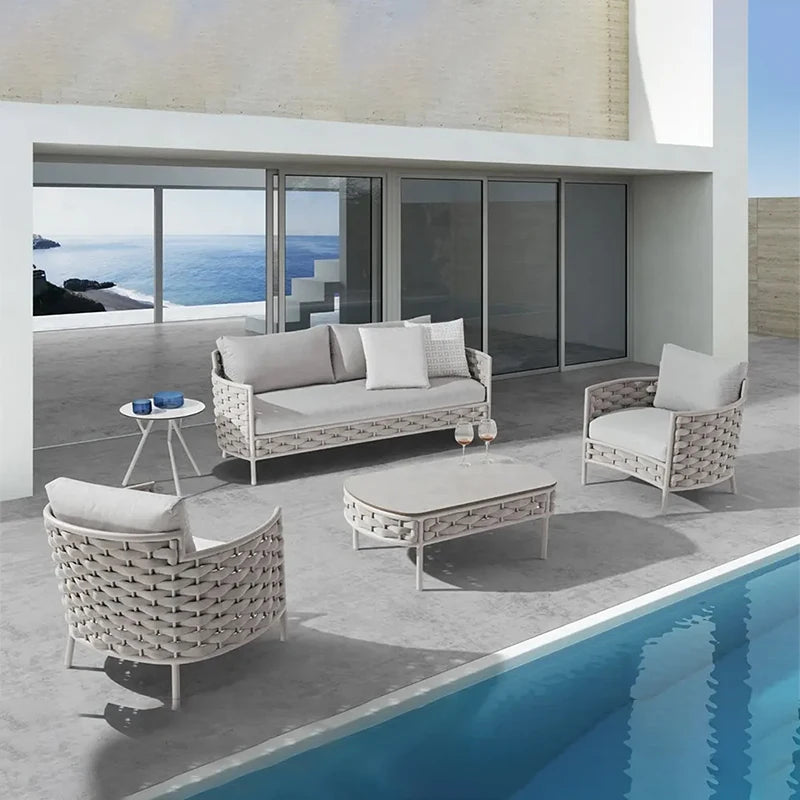 Santorini Serenity 4 Piece Costal Outdoor Sofa Set - Grey