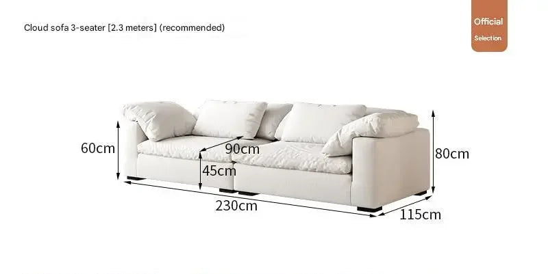 Modern Cloud Linen Sofa – Deep Seat 3 Seater Lounge - Off White