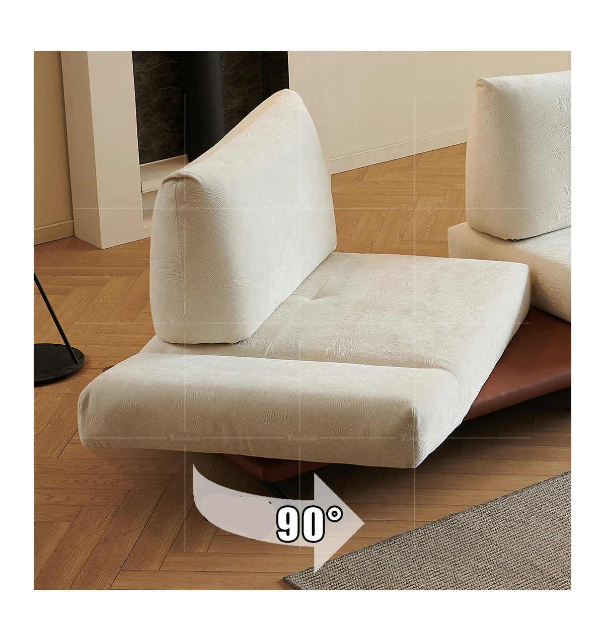 Italian Minimalism Modular Recliner Sofa With Adjustable Chenille Seating 3.69m