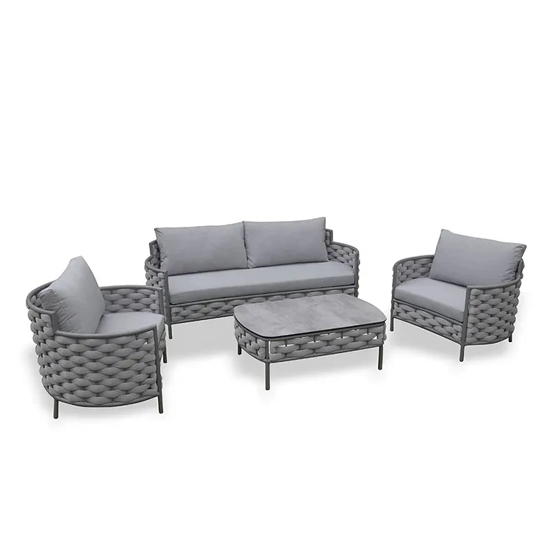 Santorini Serenity 4 Piece Costal Outdoor Sofa Set - Grey