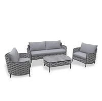 Santorini Serenity 4 Piece Costal Outdoor Sofa Set - Grey