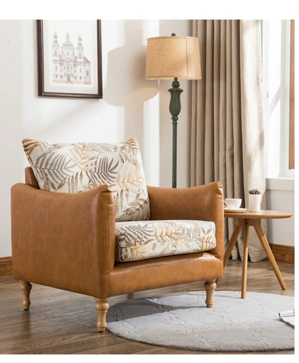 Arlo Scandinavian Modern Upholstered Accent Armchair with Solid Wood Legs