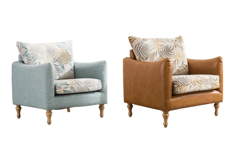 Arlo Scandinavian Modern Upholstered Accent Armchair with Solid Wood Legs