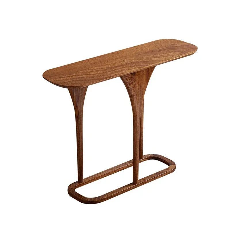 Light Luxurious Classics: Solid Hardwood Console Table – Ebony-Toned Finish