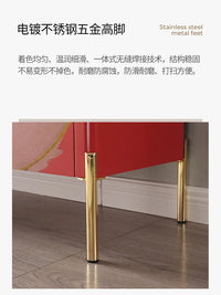 Modern Burnt Orange Sideboard Cabinet with Marble Top - 2 Sizes