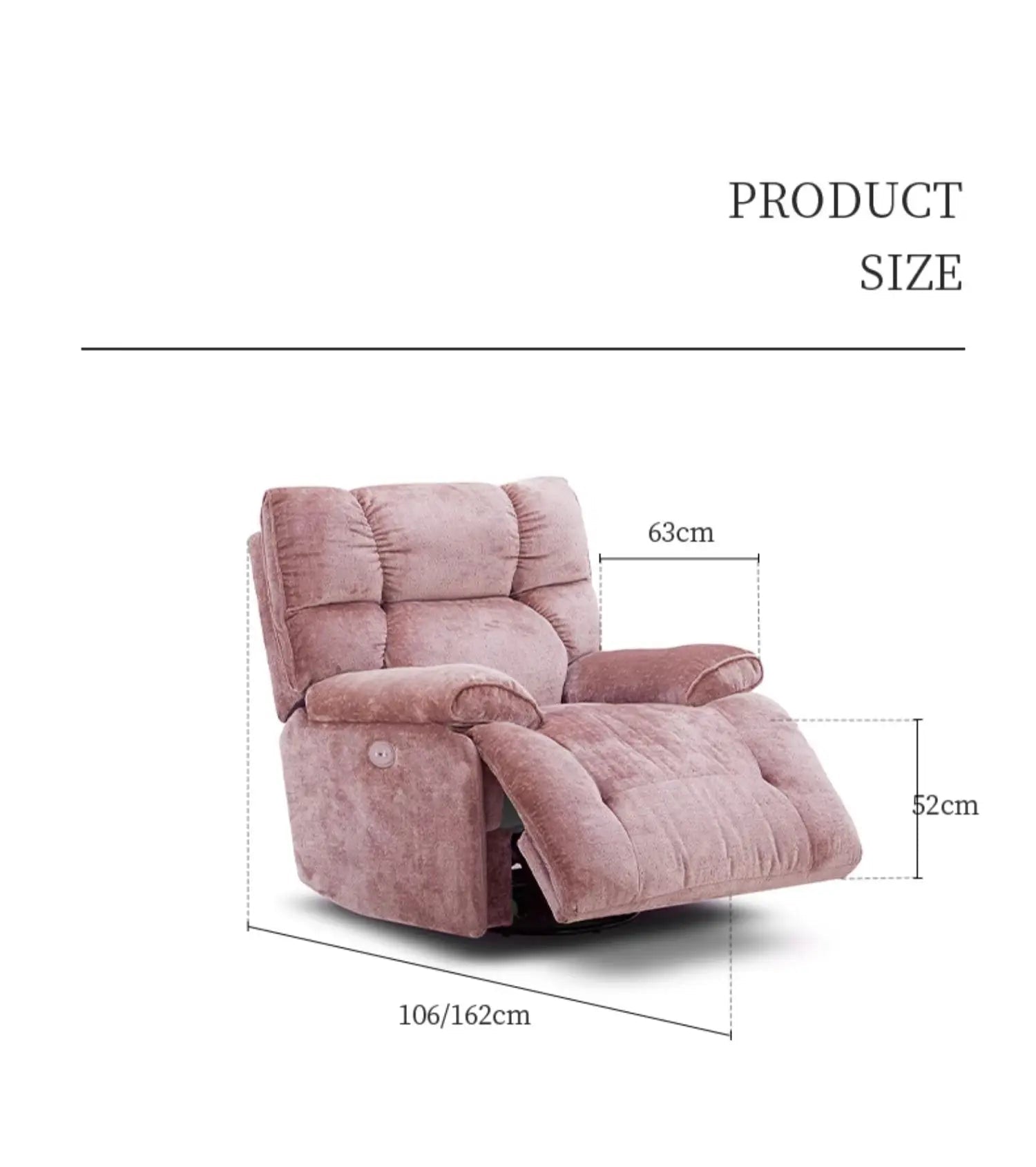 Plush Sherpa Electric Recliner Chair with Swivel, Rocking & USB Charging