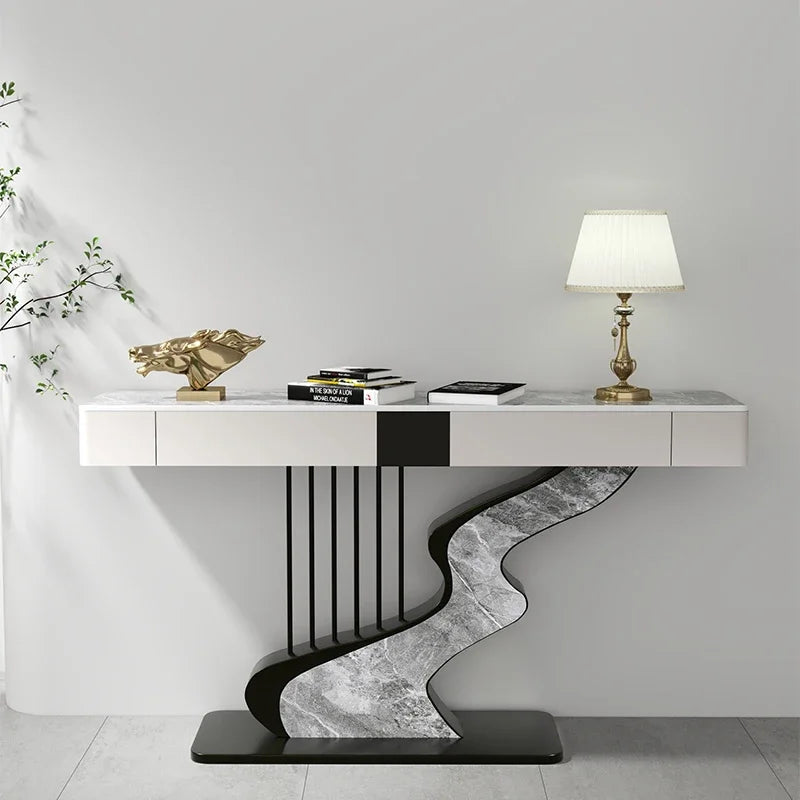 Axis Stone & Steel Console Entryway Table - 6 Options