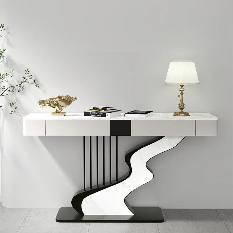 Axis Stone & Steel Console Entryway Table - 6 Options