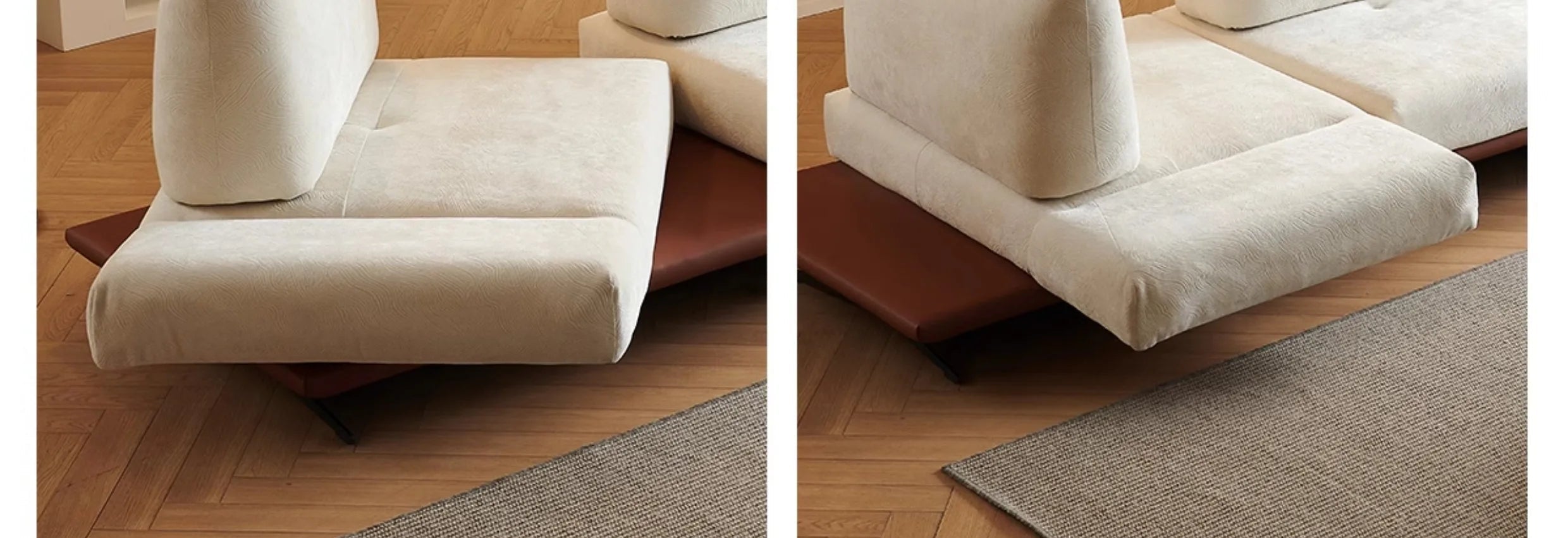 Italian Minimalism Modular Recliner Sofa With Adjustable Chenille Seating 3.69m