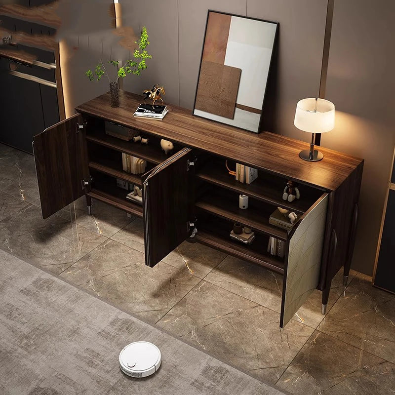 Modern Sunburst Wood Sideboard Walnut Finish - 3 Sizes