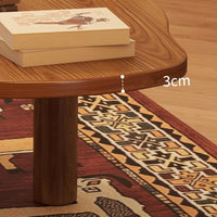 Cloud Silhouette Rectangle Solid Rubberwood Curved Coffee Table