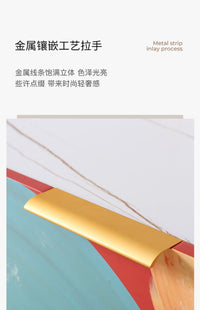 Modern Burnt Orange Sideboard Cabinet with Marble Top - 2 Sizes