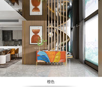 Modern Burnt Orange Sideboard Cabinet with Marble Top - 2 Sizes