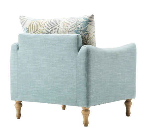 Arlo Scandinavian Modern Upholstered Accent Armchair with Solid Wood Legs