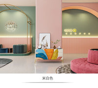 Modern Burnt Orange Sideboard Cabinet with Marble Top - 2 Sizes