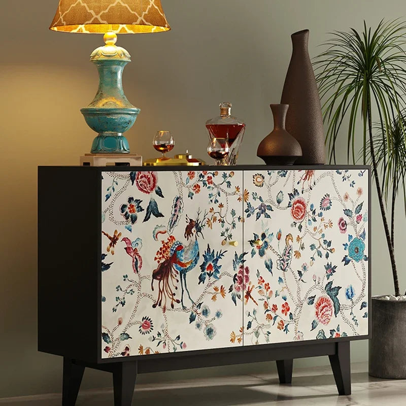 Chinese-French Fusion Hand Painted Floral Panel Sideboard - 2 Sizes