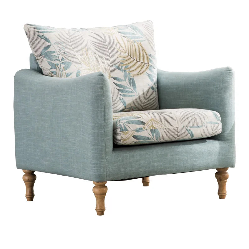Arlo Scandinavian Modern Upholstered Accent Armchair with Solid Wood Legs