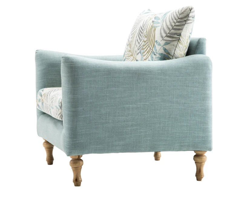 Arlo Scandinavian Modern Upholstered Accent Armchair with Solid Wood Legs