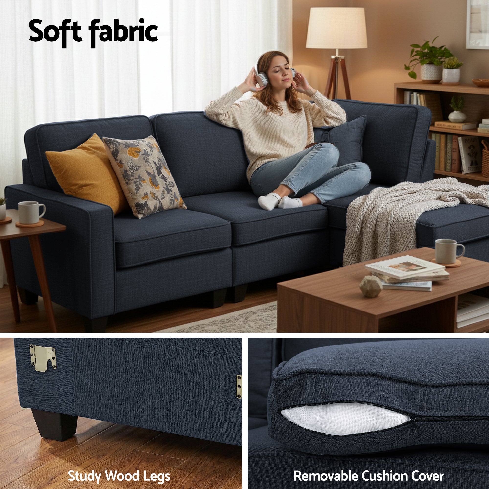 Modular Sofa Chaise Set 4-seater - Dark Grey