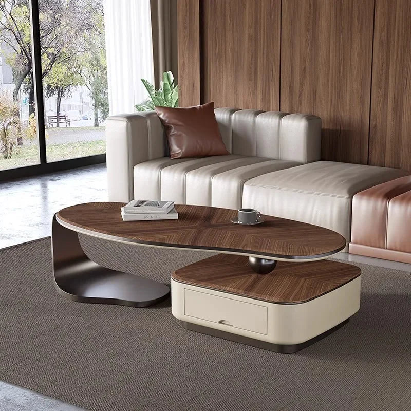 Walnut Coffee Table with Storage – Modern Solid Wood Lift Design with Drawer 120 -160cm