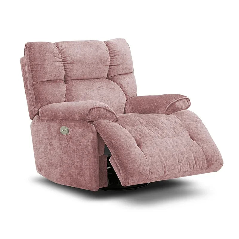 Plush Sherpa Electric Recliner Chair with Swivel, Rocking & USB Charging