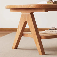 Retro Scandinavian Rectangle Solid Wood Coffee Table - 2 Sizes