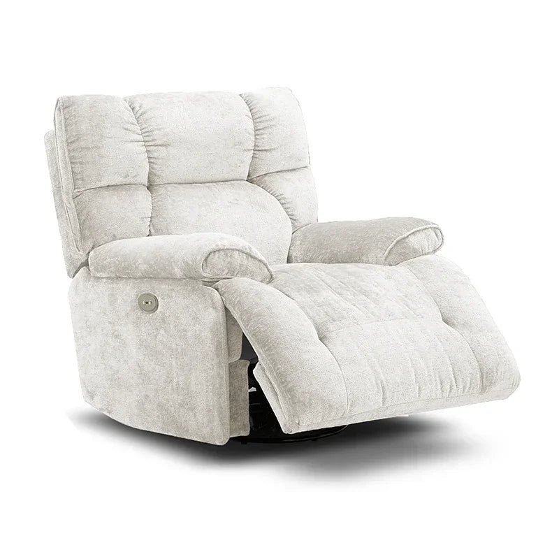 Plush Sherpa Electric Recliner Chair with Swivel, Rocking & USB Charging