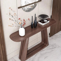 Japandi-Style Solid Wood Console Table in Black Walnut Finish - 100cm