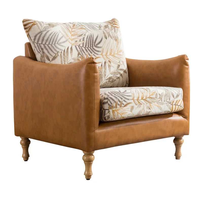 Arlo Scandinavian Modern Upholstered Accent Armchair with Solid Wood Legs