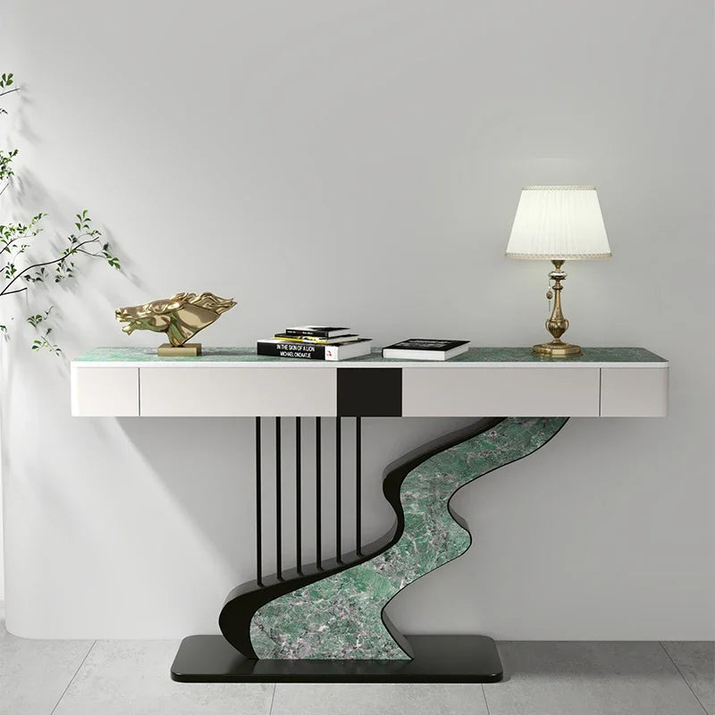 Axis Stone & Steel Console Entryway Table - 6 Options