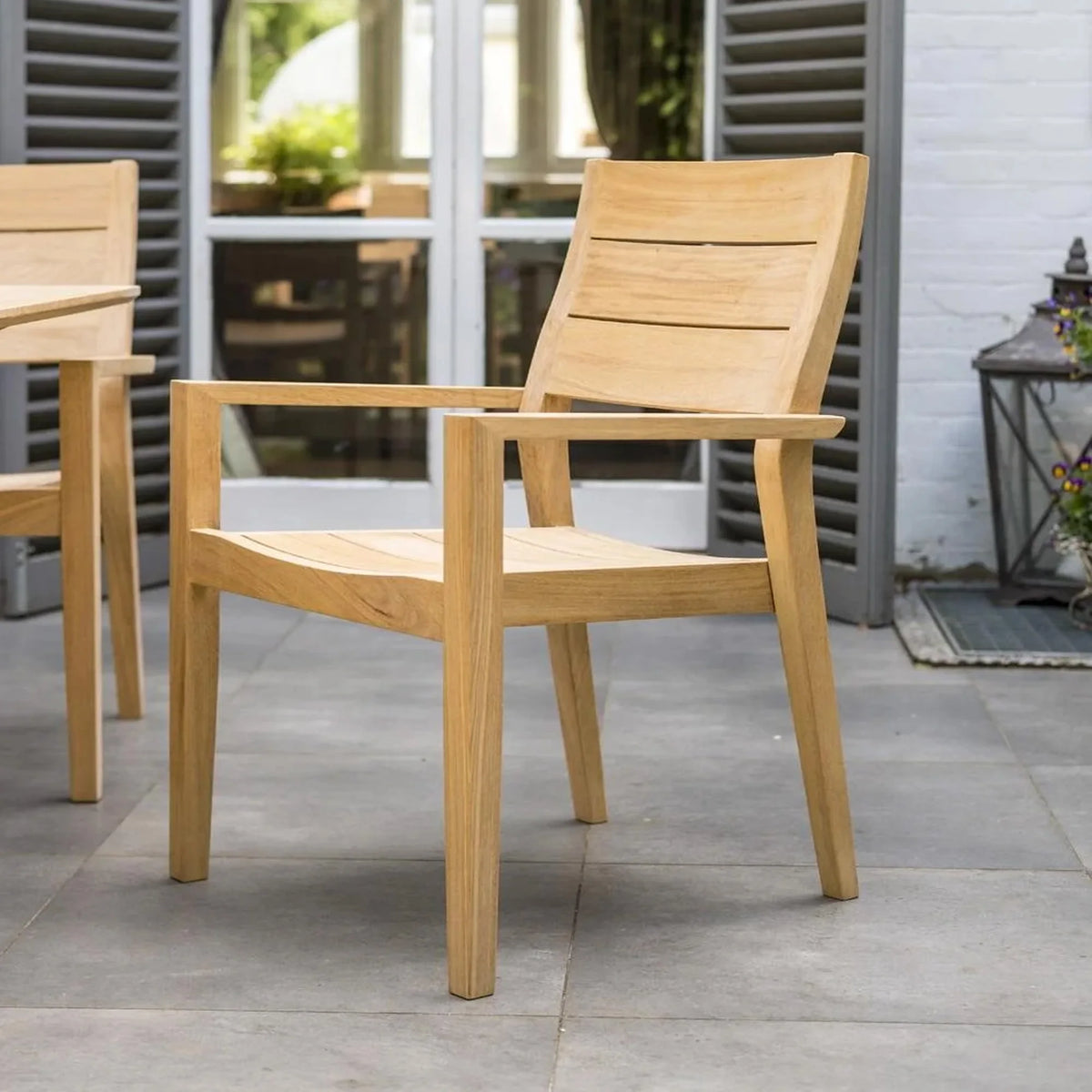 11 pc Teak Outdoor Dining Set - Natural Wood