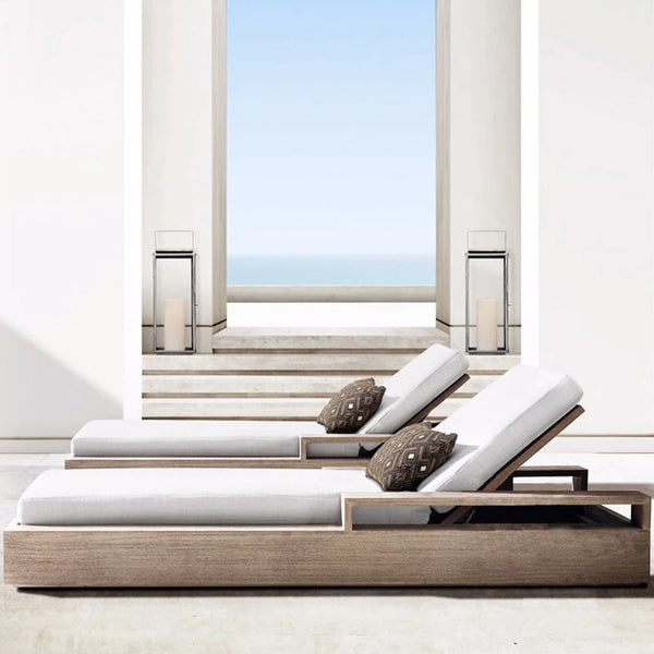 Resort-Style Solid Wood Sun Lounger Daybed