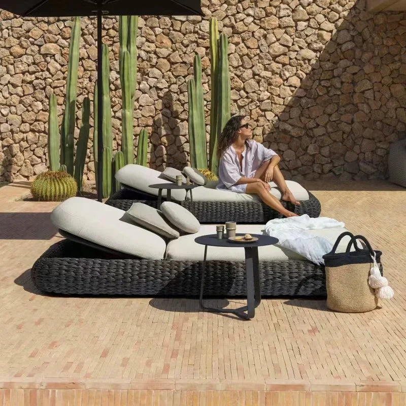 Outdoor Rattan Aluminum Recliner Sun Lounger/Armchair - various colours & styles