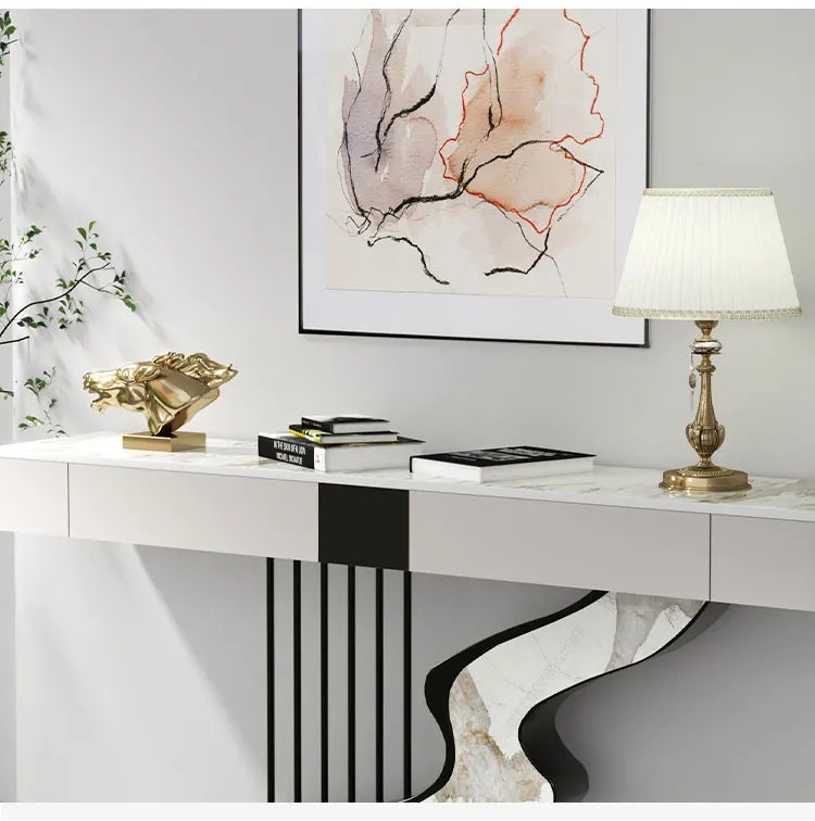 Axis Stone & Steel Console Entryway Table - 6 Options