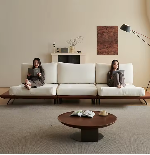 Italian Minimalism Modular Recliner Sofa With Adjustable Chenille Seating 3.69m