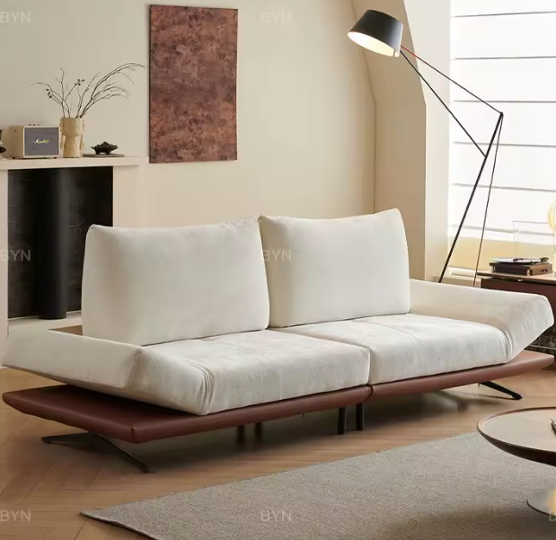 Italian Minimalism Modular Recliner Sofa With Adjustable Chenille Seating 3.69m
