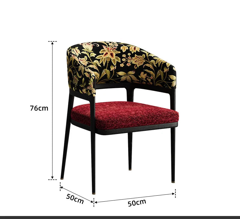 French Embroidered Dining Chair – Upholstered  With Solid Wood Frame - 2 Colours